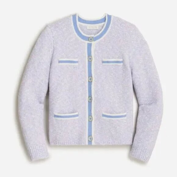 J. Crew Marled periwinkle sweater lady jacket small New NWT - Picture 2 of 9